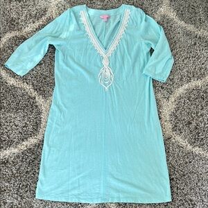 Lilly Pulitzer Aqua V-Neck Top
